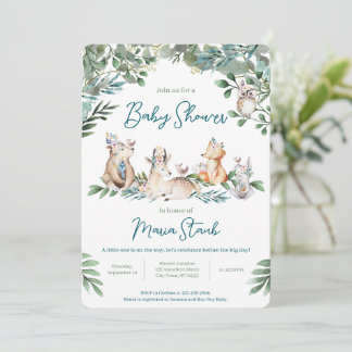 Forest Animal Woodland Baby Shower Invitation
