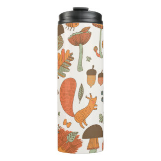 Forest Animals: Autumn Colourful Background. Thermal Tumbler