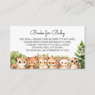 Forest Animals Baby Boy Shower Book Request  Enclosure Card