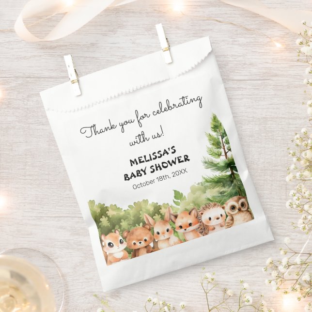 Forest Animals Baby Shower Favour Bags (Clipped)