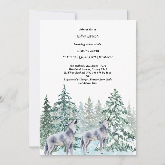 Forest Animals Baby Shower Invitation (Front)