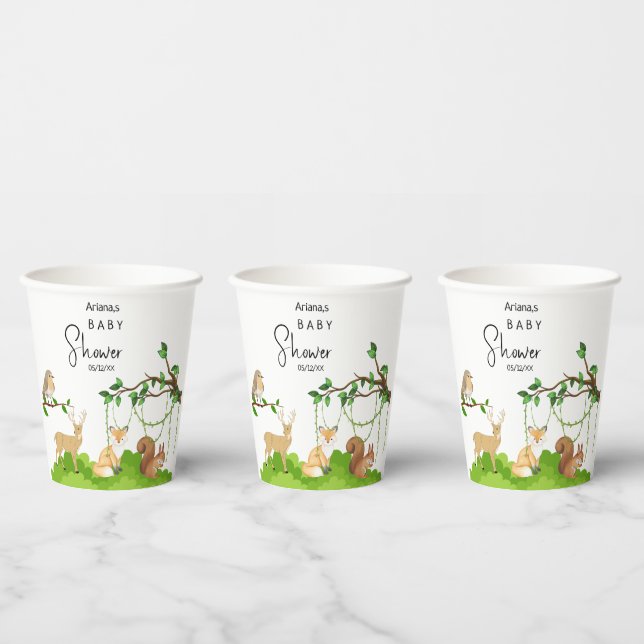 Forest Animals Baby Shower Paper Cups (Multi)