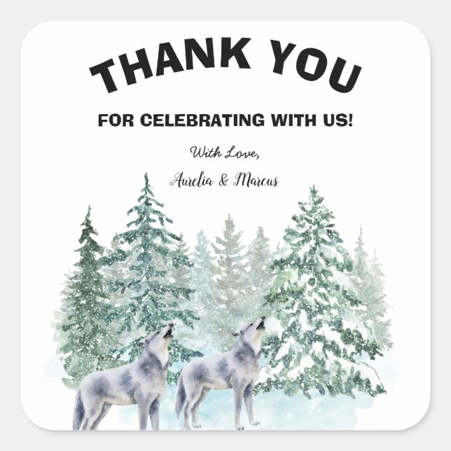 Forest Animals Baby Shower Square Sticker (Front)