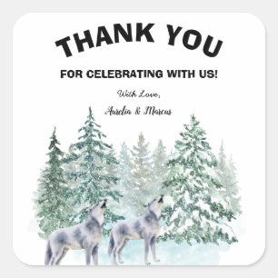 Forest Animals Baby Shower Square Sticker