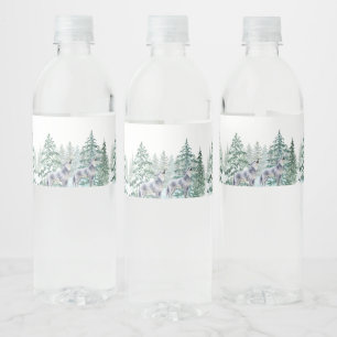Forest Animals Baby Shower Water Bottle Label