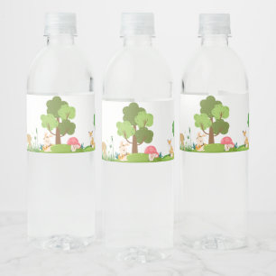 Forest Animals Baby Shower Water Bottle Label