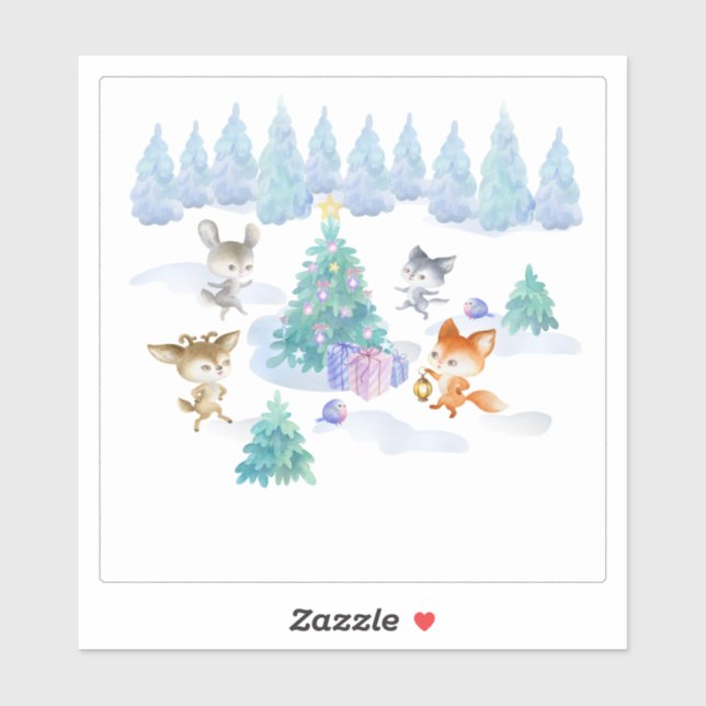 Forest Animals Dancing Around Christmas Tree (Sheet)