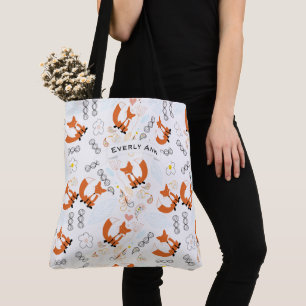 Forest Animals Fox and Acorn Pattern Tote Bag