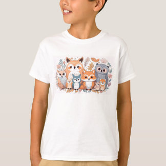 Forest Animals - Fox and Owl T-Shirt