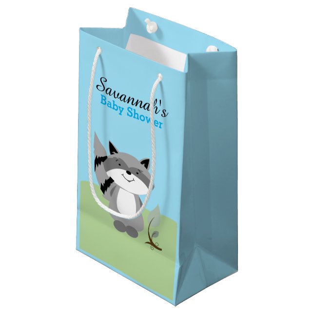 Forest Animals Fox and Racoon Gift Bag (Front Angled)