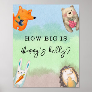 Forest animals - How big is Mummy's belly Poster