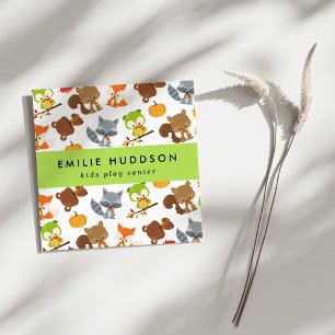 Forest Animals, Kids Play Centre, Activity Centre Square Business Card