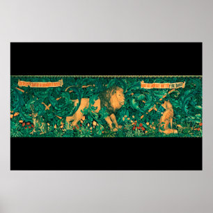 Forest Animals,Lion, W.Morris Digital elaboration Poster