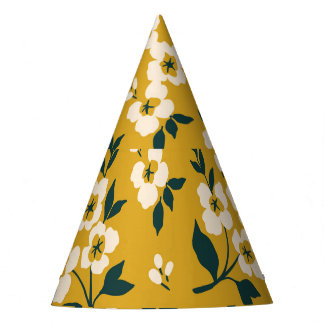 Forest animals, masks, virus pattern. party hat
