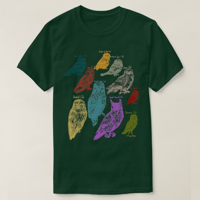 Forest Animals Native Birds Owl T-Shirt (Design Front)