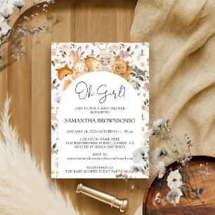 Forest Animals Oh Girl Budget Invitation