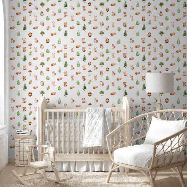 Forest Animals Pattern Wallpaper (Kids)