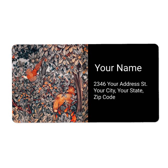FOREST ANIMALS Pheasant Red Fox,Grey Floral (Front)