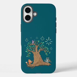 Forest Animals Playing Music Woodland Folk Art iPhone 16 Plus Case