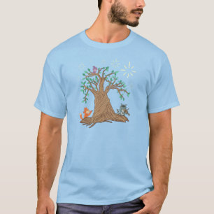 Forest Animals Playing Music Woodland Folk Art T-Shirt