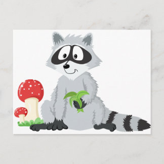 Forest Animals Racoon Postcard