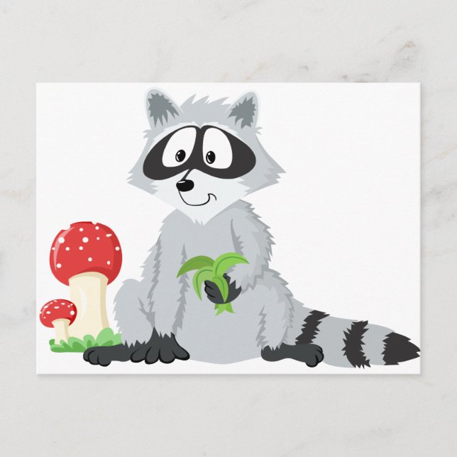Forest Animals Racoon Postcard (Front)