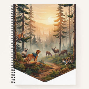 Forest Animals Sunset Adventure Notebook