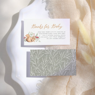 Forest Animals Vintage Baby Shower Books For Baby Enclosure Card