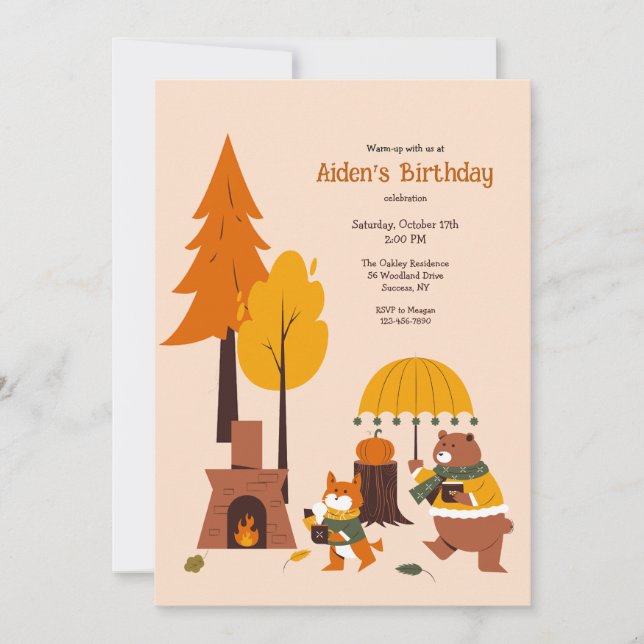 Forest Animals Warm-up Invitation (Front)