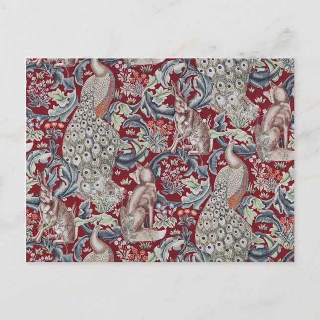 Forest Animals, William Morris Postcard (Front)