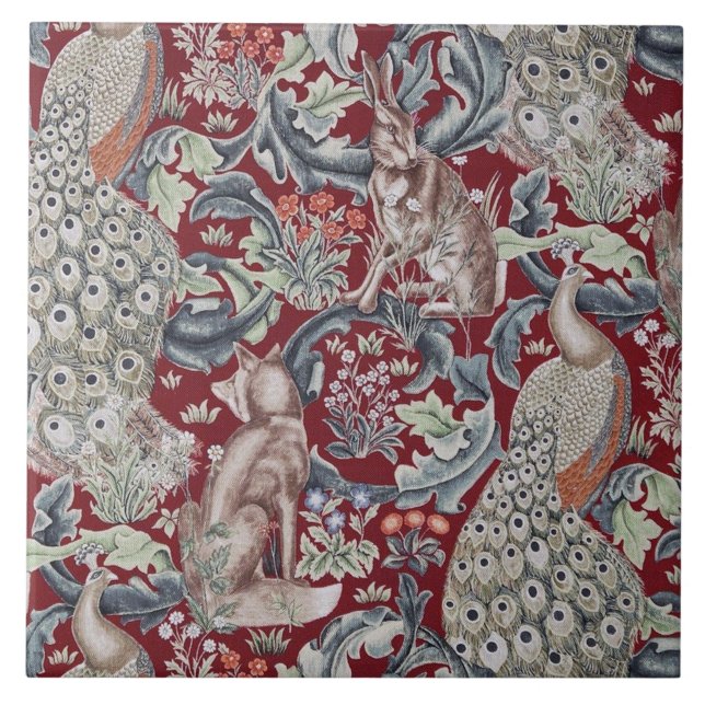 Forest Animals, William Morris Tile (Front)