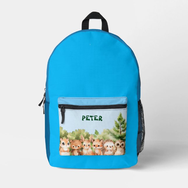 Forest Animals Woodland Printed Backpack (Front)