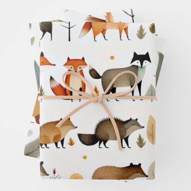 Forest Animals  Wrapping Paper Sheet (In situ)