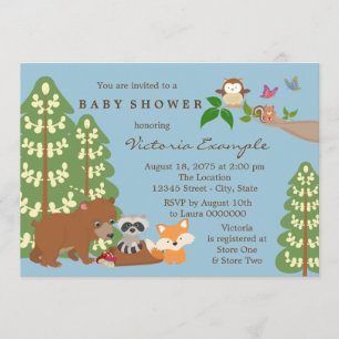 Forest Babies Woodland Baby Shower Invitation