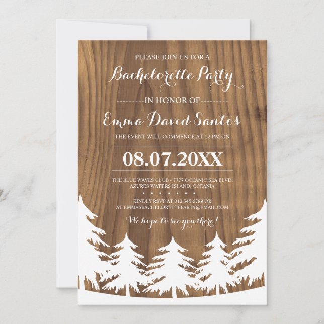 Forest Bachelorette Party Invites (Front)