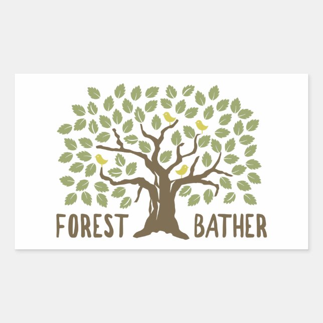  Forest Bather Birds Rectangular Sticker (Front)