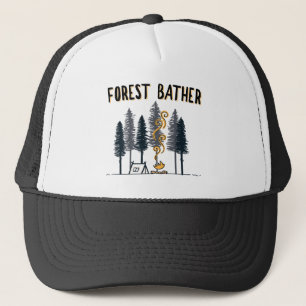 Forest Bather Camping Trucker Hat