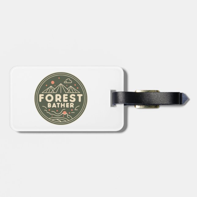 Forest Bather Circle Luggage Tag (Back Horizontal)