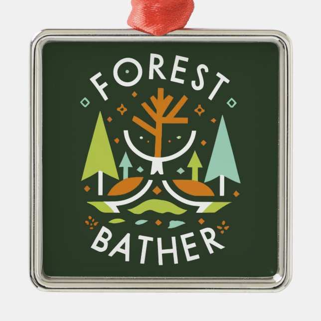 Forest Bather Cubist Metal Tree Decoration (Front)