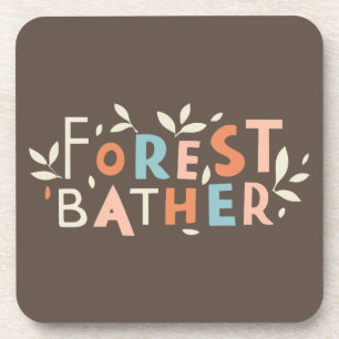 Forest Bather Custom Text Coaster