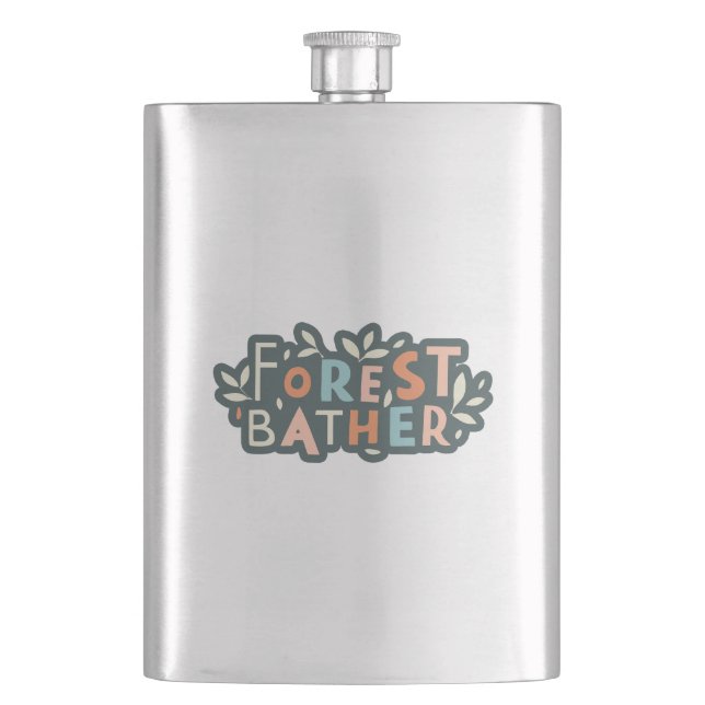 Forest Bather Custom Text Hip Flask (Front)