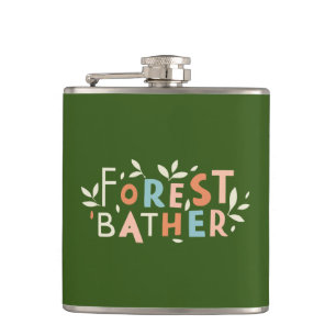 Forest Bather Custom Text Hip Flask