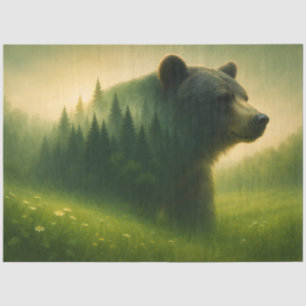 Forest Bear Landscape – Wildlife Nature Decoupage  Tissue Paper