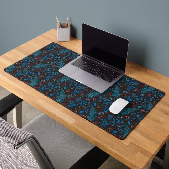 Forest berries, leaves and bugs 1 desk mat (Office 2)