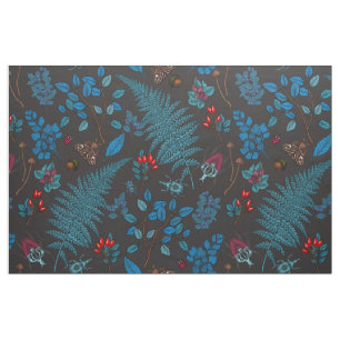 Forest berries, leaves and bugs 1 fabric