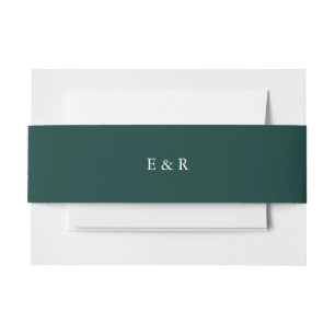 Forest Biome Solid Green Colour Trend Invitation Belly Band