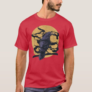 Forest Bird Creepy Night Raven Gothic Animal Moon T-Shirt