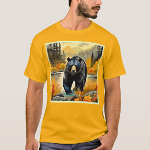 Forest Black Bear Autumn T-Shirt