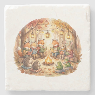 Forest Book | Cosy Woodland cottagecore cushion Stone Coaster