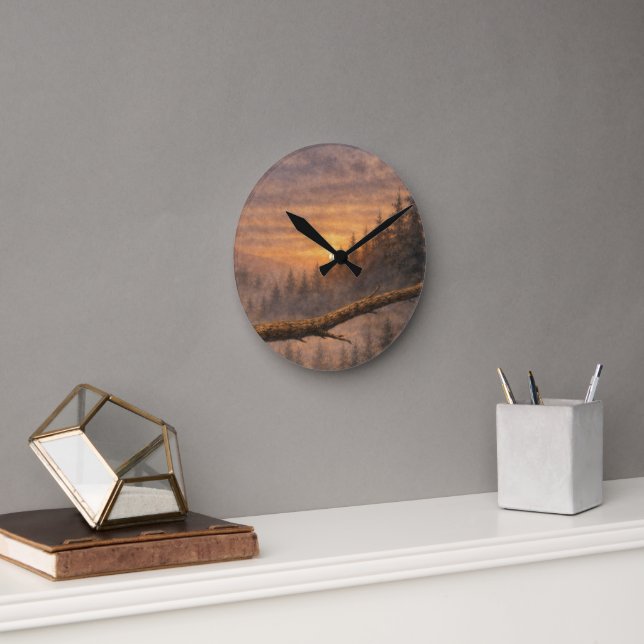 Forest Branch • 8" Round Acrylic Wall Clock (Office)